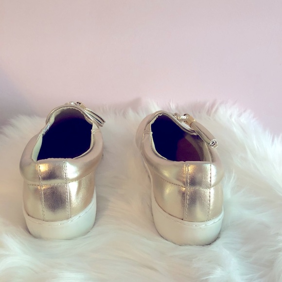 Gold~White Tassle Sneaker Loafers - Picture 4 of 4